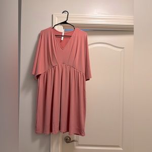 Dear Scarlett Solid Dolman Sleeve Babydoll Dress